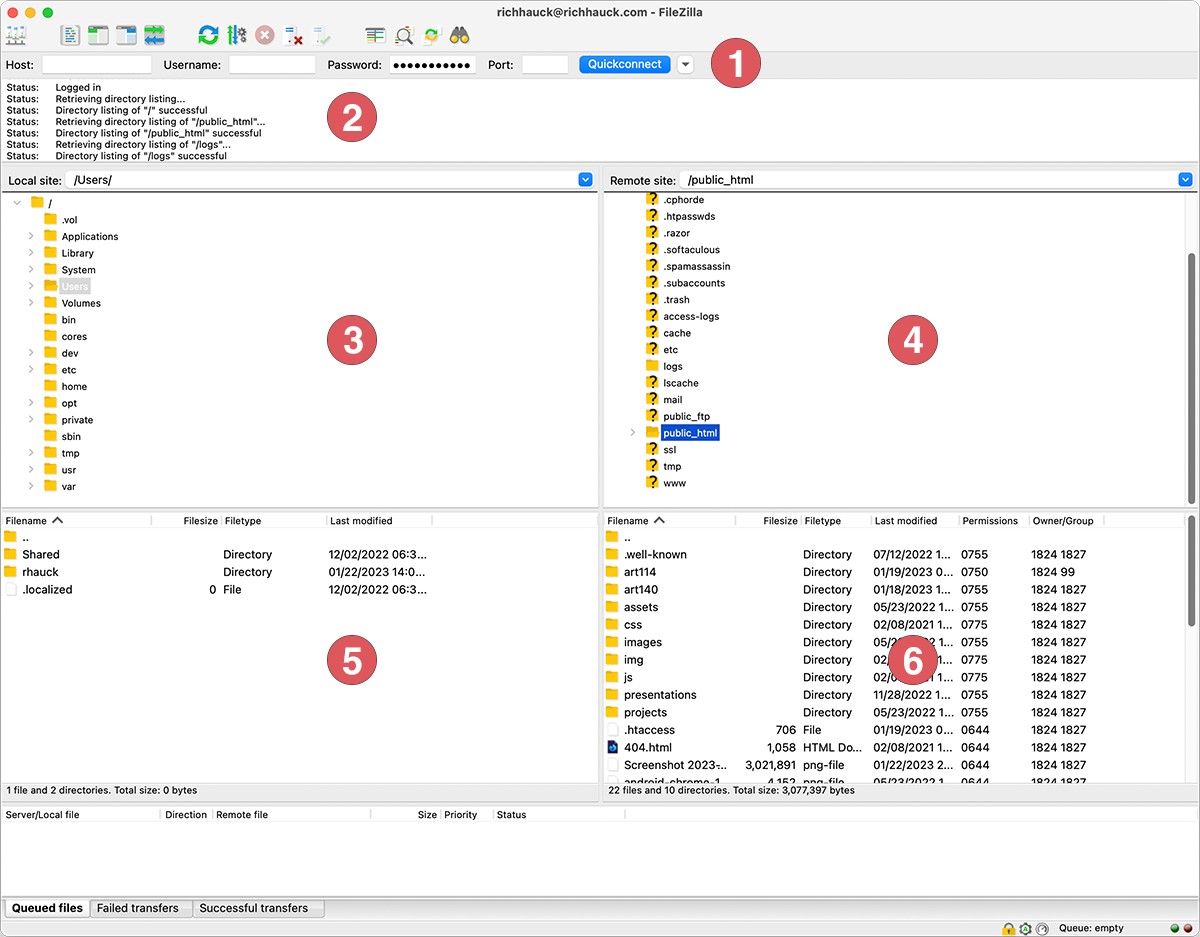 FileZilla
  Interface